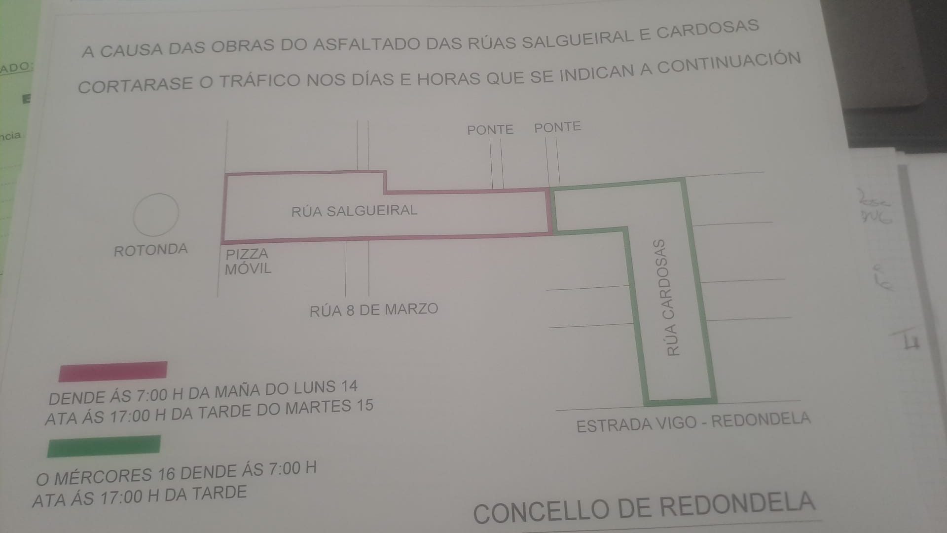 O Concello xa distribuíu a información nas rúas afectadas